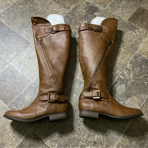 Brown High Knee Boots Charlotte Russe - Picture 14 of 15